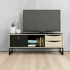 Best Pirce ❤️ Carson Carrington Stubbe Black Matte And Oak Structure 3-Drawer TV Stand 🥰 -Carson Carrington Sales unnamed file 7388