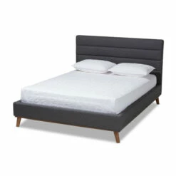 Cheapest 🌟 Carson Carrington Idkerberget Mid-century Modern Platform Bed Grayish Beige 😉 -Carson Carrington Sales unnamed file 7407