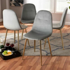 Outlet 😉 Carson Carrington Baengling Upholstered 4-piece Dining Chair Set Navy Blue 🌟 -Carson Carrington Sales unnamed file 7419