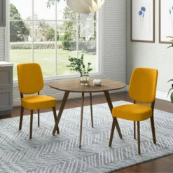 Promo ❤️ Carson Carrington Breuer Mid Century Modern Upholstered Armless Side Chairs (Set Of 2) Kiwi Green ✔️