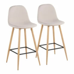 Hot Sale ❤️ Carson Carrington Stone Natural Bar Stool - Set Of 2 Blue ❤️
