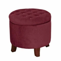 Best deal 🎁 Carson Carrington Ronde Large Round Storage Ottoman Rich Berry 🎁 -Carson Carrington Sales unnamed file 7577