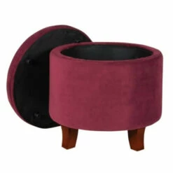 Best deal 🎁 Carson Carrington Ronde Large Round Storage Ottoman Rich Berry 🎁 -Carson Carrington Sales unnamed file 7579