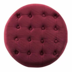 Best deal 🎁 Carson Carrington Ronde Large Round Storage Ottoman Rich Berry 🎁 -Carson Carrington Sales unnamed file 7580