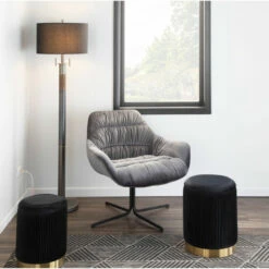 Flash Sale 🥰 Carson Carrington Wayne Swivel Lounge Chair Grey ✔️