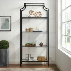 Budget 😍 Carson Carrington Ingarostrand Oil-Rubbed Bronze Glass Etagere 🛒
