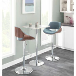 Cheap 🔥 Carson Carrington Svellingen Mid-century Modern Walnut Wood And Fabric Adjustable Swivel Bar Stool Blue 💯 -Carson Carrington Sales unnamed file 7719