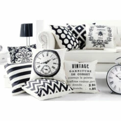 Discount 🧨 Carson Carrington Black And White Clock 18"Throw Pillow Cover 🧨 -Carson Carrington Sales unnamed file 7727