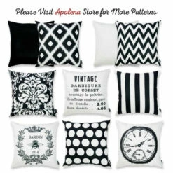 Discount 🧨 Carson Carrington Black And White Clock 18"Throw Pillow Cover 🧨 -Carson Carrington Sales unnamed file 7728