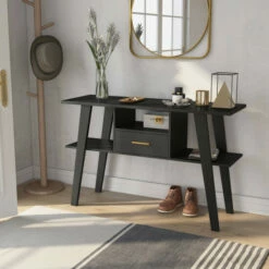 Best Pirce 👏 Carson Carrington Hogheden Contemporary 47-inch 3-shelf Console Table White ❤️