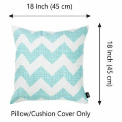 New ⭐ Carson Carrington Tropical Blue Chevron 18-inch Printed Throw Pillow Cover 😍 -Carson Carrington Sales unnamed file 7762