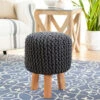 Top 10 👍 Carson Carrington Paijerim Bohemian Cotton And Wood Foot Stool Medium Gray 😀