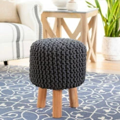 Top 10 ๐ Carson Carrington Paijerim Bohemian Cotton And Wood Foot Stool Medium Gray ๐