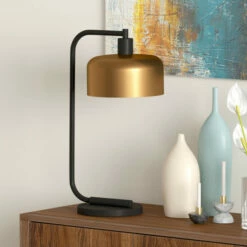 Best deal 🌟 Carson Carrington Saevja Industrial Farmhouse Antique Brass Table Lamp Brass / Black/brass 🎁