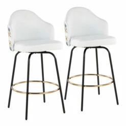 Best deal 😍 Carson Carrington Valsatra Upholstered Counter Stool With Black Metal Base (Set Of 2) Charcoal + Gold Footrest 🧨 -Carson Carrington Sales unnamed file 7799