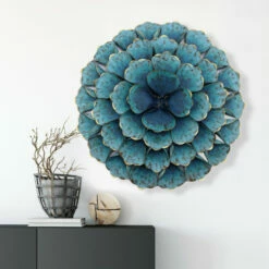Wholesale 🧨 Carson Carrington Mjugg Teal Metal Flower Wall Art 🥰