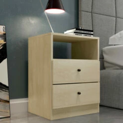 Hot Sale 🌟 Carson Carrington Hitra Contemporary 2-drawer Nightstand Brown 😍