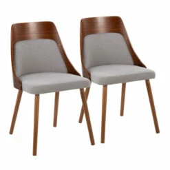 Deals 🔔 Carson Carrington Vallemala Mid-Century Chair - Set Of 2 Grey Fabric/natural Wood 👏 -Carson Carrington Sales unnamed file 7904