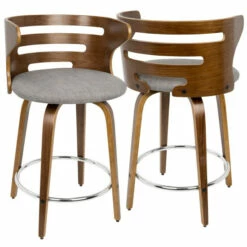 Best reviews of 🎁 Carson Carrington Cranagh Mid-century Modern Upholstered Counter Stools (Set Of 2) - N/A Grey Fabric 🌟