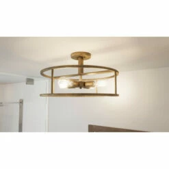 Promo 😀 Carson Carrington Hackbol Brass 4-light Semi-flush Mount ❤️