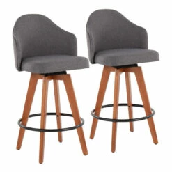 Best deal 👍 Carson Carrington Valsatra Fixed-Height Upholstered Counter Stool With Wood Legs (Set Of 2) Charcoal Fabric & Natural Wood ❤️ -Carson Carrington Sales unnamed file 7949