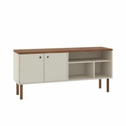 Best Sale ✔️ Carson Carrington Taberg Modern Solid Wood Leg TV Stand Off White And Nature 🔔 -Carson Carrington Sales unnamed file 7968