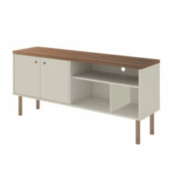 Best Sale ✔️ Carson Carrington Taberg Modern Solid Wood Leg TV Stand Off White And Nature 🔔 -Carson Carrington Sales unnamed file 7969