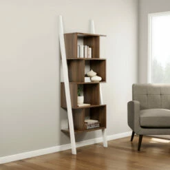 Hot Sale 🧨 Carson Carrington Lena 5-shelf Two-tone Bookshelf Display Stand ⌛