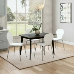 Best Sale ❤️ Carson Carrington Rachan 5-piece Black Dining Table And Modern Shaped Wood Chairs Grey 🎉 -Carson Carrington Sales unnamed file 8037