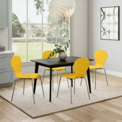 Best Sale ❤️ Carson Carrington Rachan 5-piece Black Dining Table And Modern Shaped Wood Chairs Grey 🎉 -Carson Carrington Sales unnamed file 8038