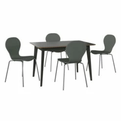 Best Sale ❤️ Carson Carrington Rachan 5-piece Black Dining Table And Modern Shaped Wood Chairs Grey 🎉 -Carson Carrington Sales unnamed file 8041