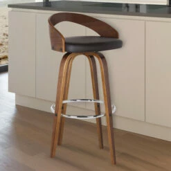 Budget 😍 Carson Carrington Solavagen Walnut Upholstered Wood Bar Stool Black 🎉 -Carson Carrington Sales unnamed file 811