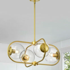 Coupon 🌟 Carson Carrington Yered 4-Light Matte Gold Metal Chandelier 🛒