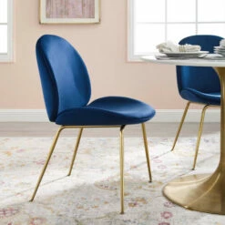 New 💯 Carson Carrington Hjaggsjon Velvet Dining Chair Navy 😍 -Carson Carrington Sales unnamed file 8141