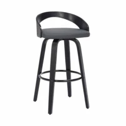 Budget 😍 Carson Carrington Solavagen Walnut Upholstered Wood Bar Stool Black 🎉 -Carson Carrington Sales unnamed file 815