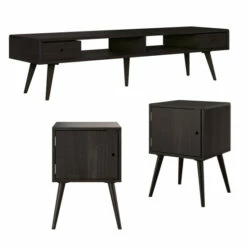 Deals 😀 Carson Carrington Shorewood 3-Piece Mid Century Modern Wood End Tables With Doors And TV Stand Natural ⌛ -Carson Carrington Sales unnamed file 8187