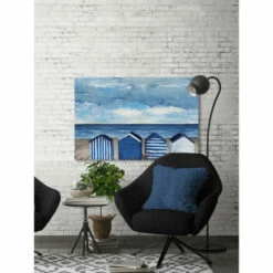 Cheapest 🎉 Carson Carrington 'Blue And White Beach Huts' Painting Print On Wrapped Canvas 🎁 -Carson Carrington Sales unnamed file 8220