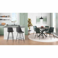 Budget 🎁 Carson Carrington Kantsjo Industrial Vintage Faux Leather Dining Chair (Set Of 2) Green 🛒 -Carson Carrington Sales unnamed file 823