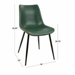 Budget 🎁 Carson Carrington Kantsjo Industrial Vintage Faux Leather Dining Chair (Set Of 2) Green 🛒 -Carson Carrington Sales unnamed file 824