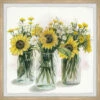 Outlet 🌟 Carson Carrington Handmade Sunflowers In Glass Jars II Framed Print 🛒