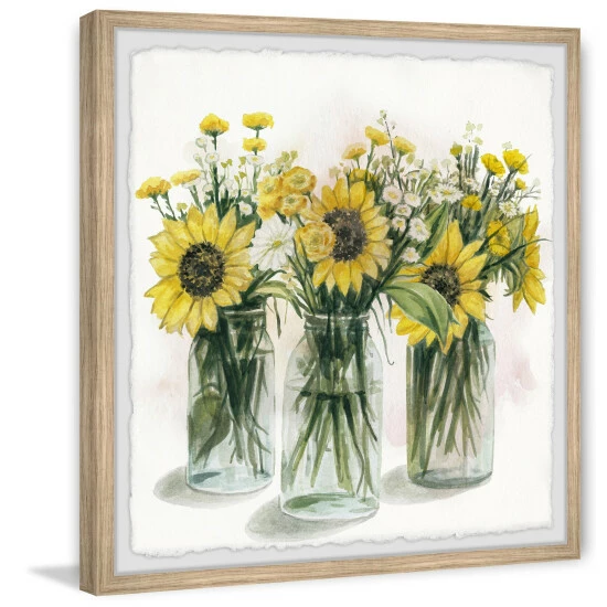 Outlet 🌟 Carson Carrington Handmade Sunflowers In Glass Jars II Framed Print 🛒 4 Outlet 🌟 Carson Carrington Handmade Sunflowers In Glass Jars II Framed Print 🛒 - Image 2