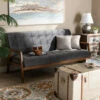 Buy 🥰 Carson Carrington Badarna Mid-century Modern Upholstered Sofa Blue 🤩