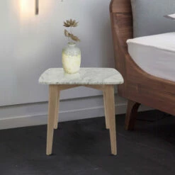 Discount 🔔 Carson Carrington Tangby 19.5-inch Marble Table With Oak Legs 🎉