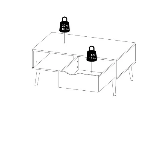 Outlet ๐ Carson Carrington Kristiansund 1-Drawer Coffee Table White/oak Structure ๐ 7 Outlet ๐ Carson Carrington Kristiansund 1-Drawer Coffee Table White/oak Structure ๐ - Image 5