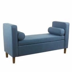 Hot Sale 😍 Carson Carrington Vindeln Upholstered Storage Bench Dark Blue ✔️