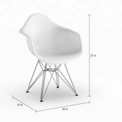 Discount ⭐ Carson Carrington Notodden Wire White Arm Chair ✔️