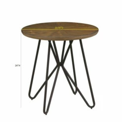 Promo 😍 Carson Carrington Hjulslatt Dark Brown And Black Round End Table 😉 -Carson Carrington Sales unnamed file 8387