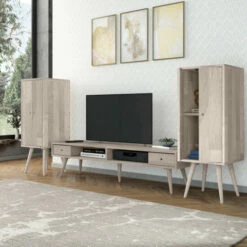 Cheap ⌛ Carson Carrington Shorewood 3-piece Mid Century Modern Wood TV Stand And Tall Chests With Doors Natural 🛒 -Carson Carrington Sales unnamed file 8391