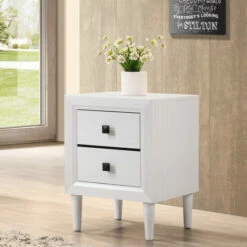 Discount 😍 Carson Carrington Kaalaslupa Contemporary 2-Drawer Nightstand White ✨ -Carson Carrington Sales unnamed file 8402