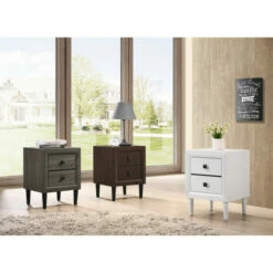 Discount 😍 Carson Carrington Kaalaslupa Contemporary 2-Drawer Nightstand White ✨ -Carson Carrington Sales unnamed file 8404